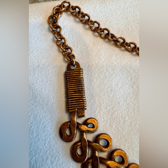 Vintage Copper Chainmail Statement Bib Choker Necklace - Picture 9 of 11